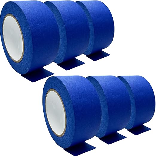 Professional Painters Tapes 2 Inch Wide (1.88 in x 60.1 Yds x 6 Rolls =360.6 Yds), Blue Masking Tape, Paint Paper Tape, Protects Surfaces, No Residue, Painter's Tape for Wall Painting, Canvas Edging