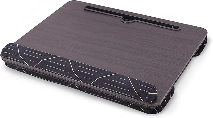 Lap Desk,Fits up to 15.6 inch Laptop Bed Table Computer with Soft Pillow and Storage Bag,Gaming Tray and Writing Tray on Bed for Home Office(2-Dark Brown)