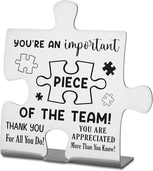 Team Gifts for Employees, Coworkers, Women, Team Thank You Appreciation Gifts, Team Plaque, Team Puzzle Piece Gift, Team Christmas Team Work Office Desk Decor Gifts Decorative Signs Plaques WDD20