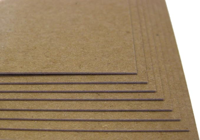 100 Sheets Chipboard 24pt (Point) 5.5 X 8.5 Inches Light Weight Half Letter Size .024 Caliper Thickness Cardboard Craft|Packing Brown Kraft Paper Board