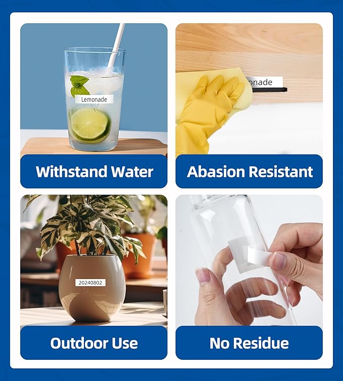 Label Maker Tape, Compatible with Brother P Touch Label Tape, TZe-231 12mm 0.47 Black Ink on White Tze Tz Laminated White Replace for Brother Ptouch PT-D210 PTH110 PTD220 PTD410, 5 pk