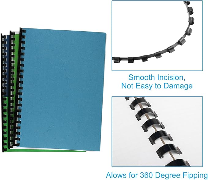 PATIKIL 25mm (1") Plastic Binding Combs, 10 Pcs 21 Rings Comb Binding Spines 225 Sheet Capacity Letter Size for Binding Paper Sheets Notebook Calendar Picture Album, White