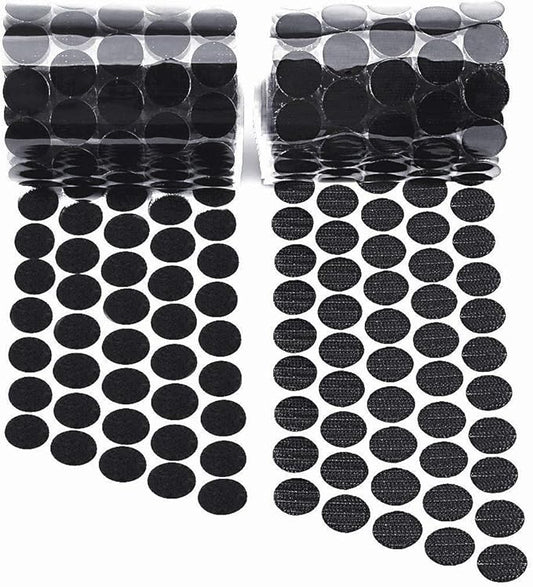 Self Adhesive Dots, Strong Adhesive 1600pcs(800 Pairs) 0.59 inch Diameter Sticky Back Hook Nylon,Loop Strips with Waterproof Sticky Glue Tapes for Classroom, Office, Home(Black)