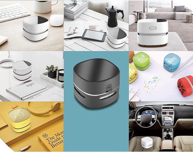 ODISTAR Desktop Vacuum Cleaner, Mini Table dust Sweeper Energy Saving,High Endurance up to 400 mins,360º Rotatable Design for Keyboard/Home/School/Office (Black)