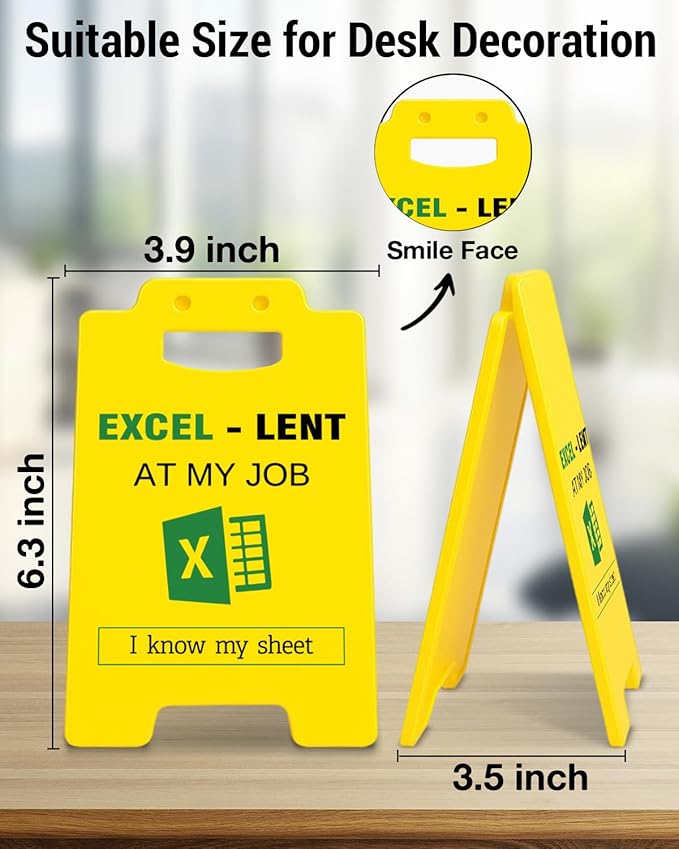 Funny Excel Desk Little Signs - Accountant Gifts for Coworkers CPA, Fun Office Gifts for Accounting, Colleague, Boss, I Know My Sheet Office Desk Decor