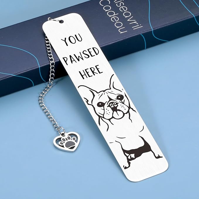 French Bulldog Gifts for Women Dog Lovers, Dog Lovers Gifts for Women, Dog Mom Gifts for Women, Cute Dog Bookmarks Book Club Gifts for Readers Book Lovers Women Men, Book Marks for Reading Women Men
