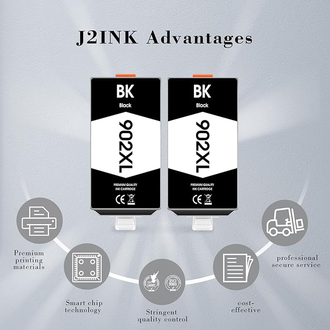 902XL 902 Ink Cartridges for HP Printers Replacement for HP 902XL 902 XL HP902XL/902 HP902XL Black Combo Pack for HP Officejet Pro 6978 Ink Cartridges Work for 6968 6958 6970