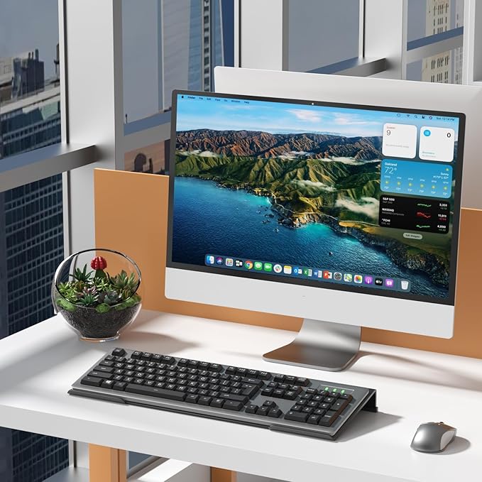 WINFFOR Comfortable Computer Keyboard Stand - 2 Pack Ergonomic Riser Acrylic Tilted Holder for Easy Typing & Working - Fits - 17'' Wide (Matte Black)