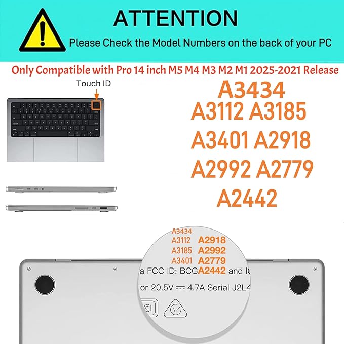 for MacBook Pro 14 inch Case 2025-2021 M5 M4 M3 M2 M1 A3434 A3112 A3185 A3401 A2918 A2992 A2779 A2442,Crocodile Textured Alligator Skin Print Leather Glossy Hardshell&Keyboard Cover Black,White