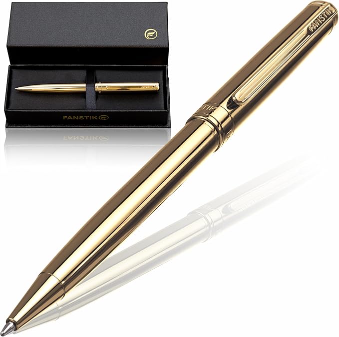 Gold Luxury ballpoint Pen (Made In USA) fancy gift set for women, Real 24K Gold Plating, Professional executive pen gift set for men (Lux BallPoint Gld)
