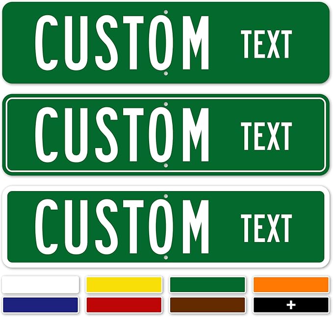 Custom Street Sign, Road Sign, Address Sign, 8 Colors, Reflective Option, Mounting Options, 8x32 Inch, Thick Rust-Free AlumaBond, USA Made by My Sign Center, (Classic)