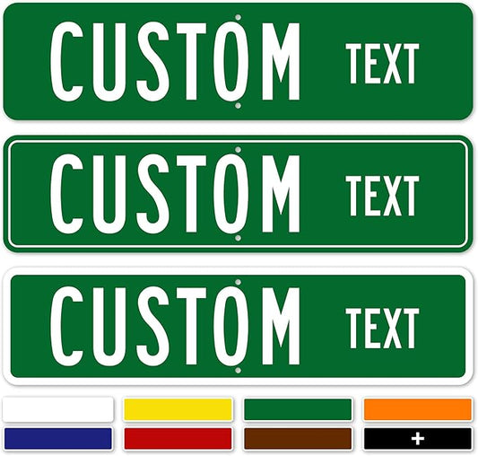 Custom Street Sign, Road Sign, Address Sign, 8 Colors, Reflective Option, Mounting Options, 8x32 Inch, Thick Rust-Free AlumaBond, USA Made by My Sign Center, (Classic)