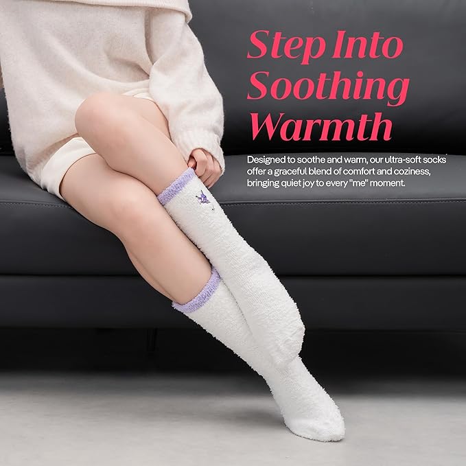 CoolMate GLOBAL Fuzzy Socks for Women Gift Box, Cozy, Soft, Comfy & Cloud-Like Socks, Plush, Durable for Spa, Home