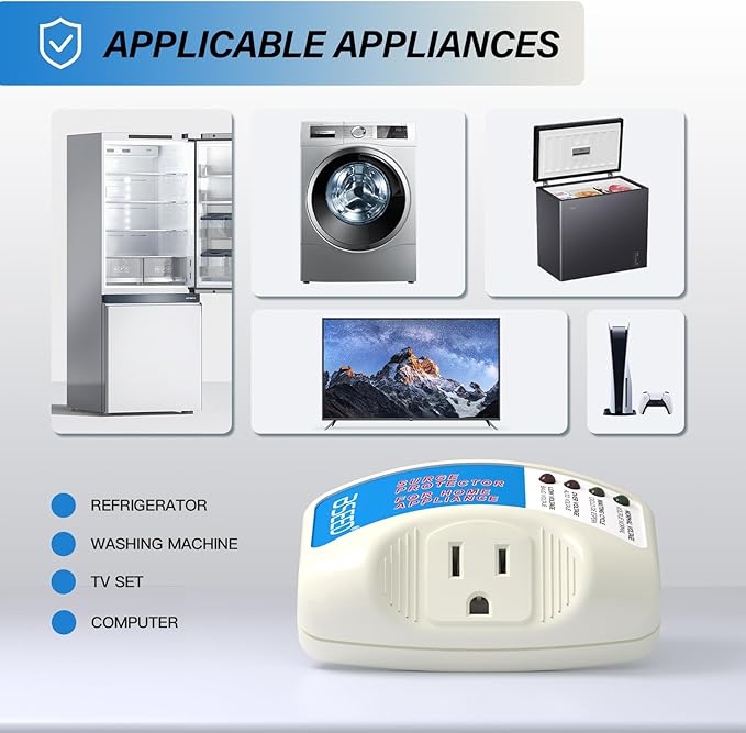 BSEED Voltage Protector, Single Outlet Surge Protector Plug in for Home Appliance Multi Function Plug with Protection Wall Mount Power Suppressor for TV/PC/Refrigerator, 15A, 125V, 1875W, 2 Pack