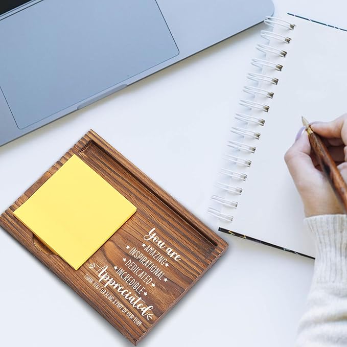 You are Appreciated Sticky Note Holder, Employee Recognition Desk Organizer, Motivational Office Gift for Team Members, Self-Stick Note Pad Holders EDP123