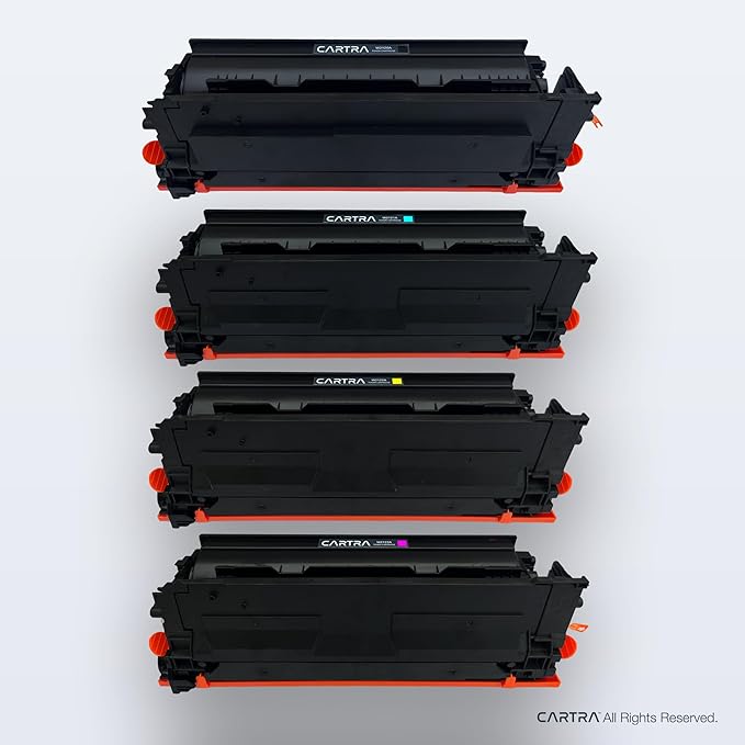 CARTRA 212A Toner Cartridges 4 Pack with Chip Compatible for HP 212A W2120A 212X W2120X for HP Color Laserjet Enterprise M555dn M554dn M555x M554 M555 MFP M578 Series Printer Ink (BK/C/Y/M).