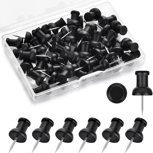 40Pcs Wood Push Pins, Decorative Thumb Tacks, Wooden Pins and Tacks, Cork Board Thumbtacks, Cute Thumbtack for Wall and Bulletin Board, Map Pins