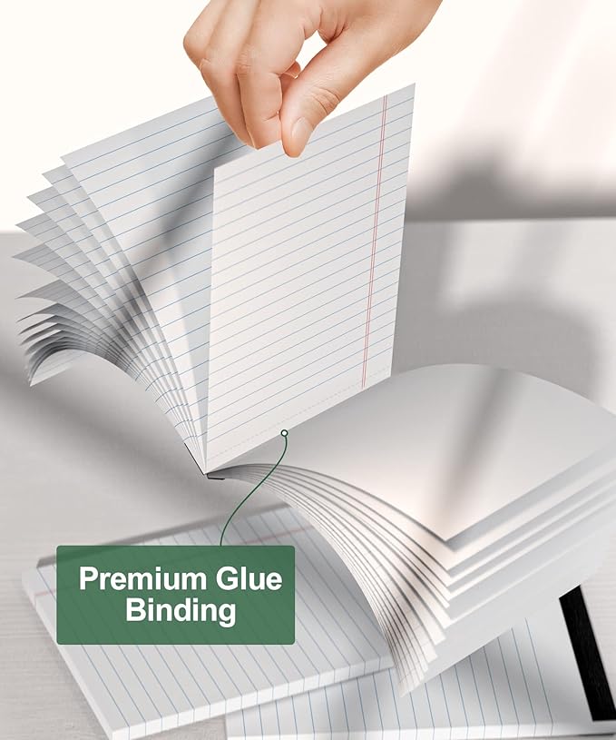 Legal Pads 4x6 Small Notepads, 14-Pck Note Pads for Work Mini Pocket Notepad White Paper Writing Pads Narrow Ruled Scratch Memo Pads for Office Home Taking Quick Notes, Perforated, 30 Sheets Per Pad