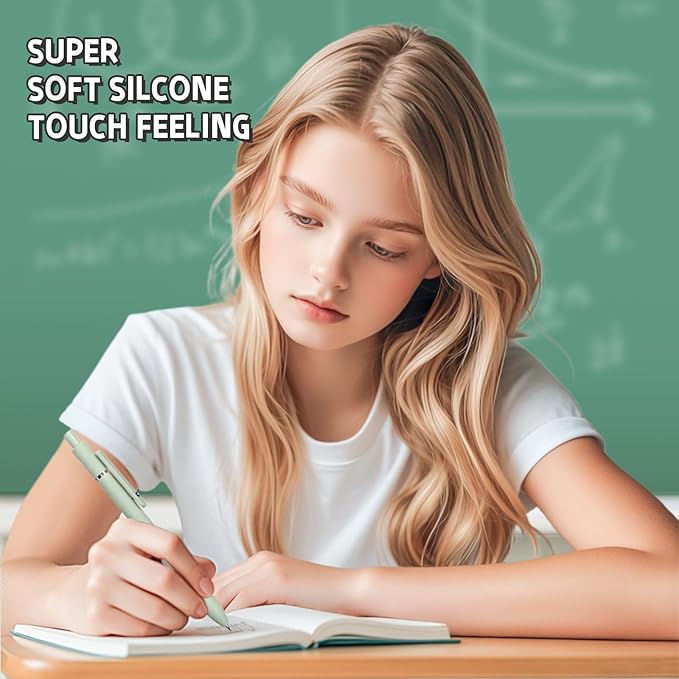 6 Pcs Gel Pens 0.5mm Quick Dry Black Ink Pens Fine Point Smooth Writing Pens, Cute Office and School Supplies Gifts for Women Teacher Students (6 Pcs Morandi Silver)