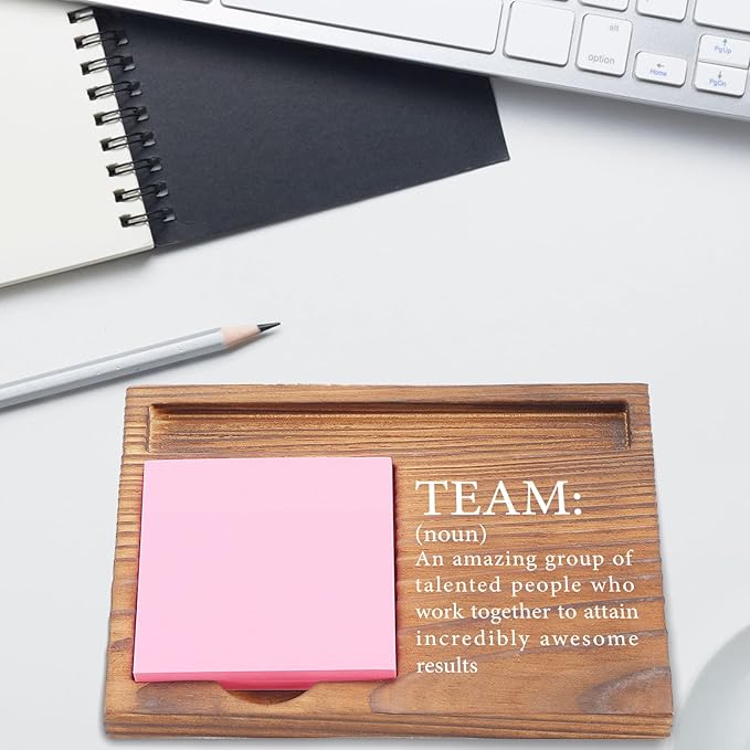 Teamwork Definition Sticky Note Holder, Motivational Desk Organizer for Office, Employee Appreciation Gift for Coworkers, Boss, Self-Stick Note Pad Holders EDP118