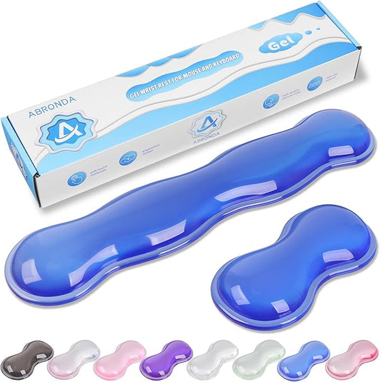 Gel Wrist Rest for Keyboard and Mouse, Wrist Rest for Keyboard, Mouse Wrist Support, Pain Relief, Cool Touch, Non-Skid, Keyboard and Mouse Wrist pad Set
