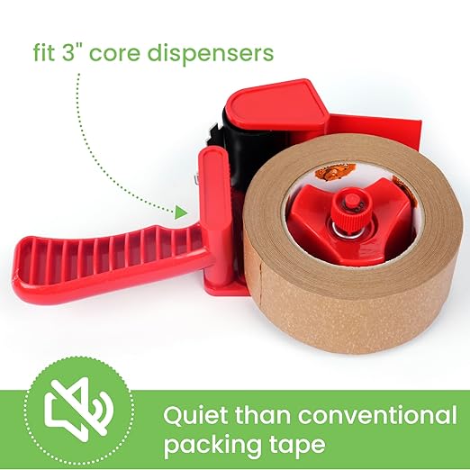 TAPEBEAR Eco-Friendly Kraft Paper Tape, Biodegradable Heavy Duty Packing Tape 2Inch x 55Yard, Recyclable Packaging Tape Self Adhesive Box Tape for Shipping, Sealing, Moving & Masking, 48Rolls