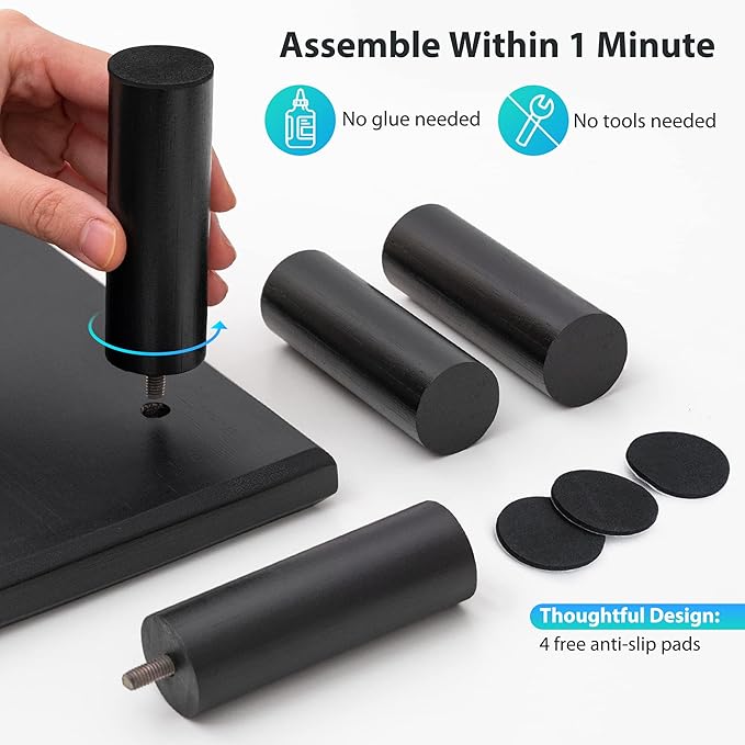 Bamboo Dual Monitor Stand Riser, Supports 2 Monitors, Printer, Heavy TV up to 300 lbs and 75 Inches