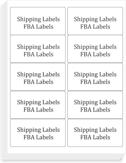 FungLam 2x4 Shipping Address Labels for Laser & Inkjet Printers, 300 Printable White Sticker Labels, 10 per Page Mailing Labels, Permanent Adhesive (30 Sheets, 300 Labels)