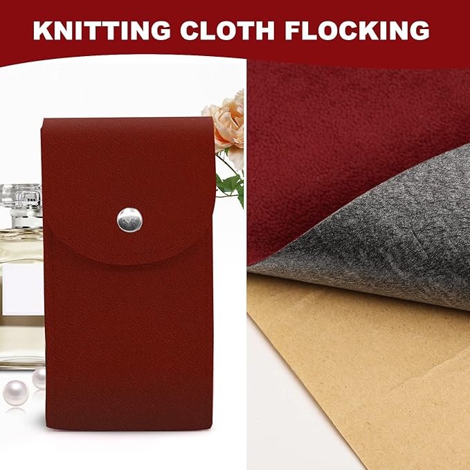 Removable Velvet Flock Self Adhesive Felt Fabric Liner Dark Red Velvet Drawer Liner for Jewelry Drawer Craft Felt Fabric Sheet Art & Craft Making 14.2" x 98"