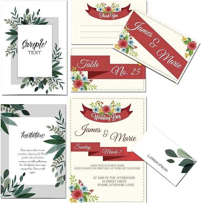 5x7 Blank White Cardstock Paper (Set of 50) Thick Paper - 80lb Flat Cards Stock Printer Paper for Make Your Own DIY Invitations, Note, Greeting, Table Cards - Writing, Stamping,Painting, Drawing