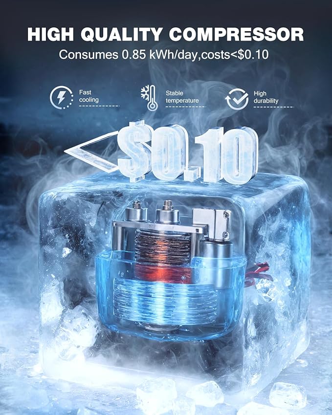 Double Door Refrigerator with Freezer, 4.5 Cu.Ft, Small Fridge with Freezer, 7 Settings Temperature Adjustable, Mini Refrigerator for Apartment Bedroom Dorm and Office (4.5 Cu.Ft, Black)