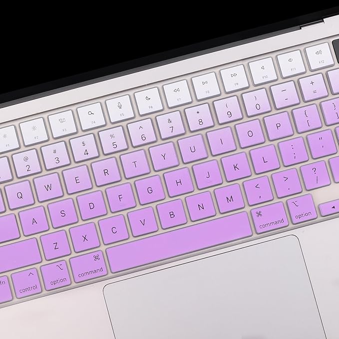 2 Pack Keyboard Cover for 2025-2021 MacBook Pro 14" 16" M4 M3 M2 M1 Pro/Max, 2025-2023 MacBook Air 13" 15" M4 M3 M2, Ultra Thin Keyboard Skin for 14.2" 16.2" MacBook Pro /13.6" 15.3"-Ombrepurple