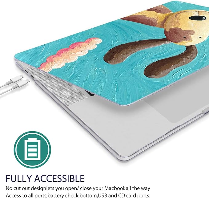 Compatible with MacBook Pro 13 Inch Case M2/M1 2025 2022-2017 A2338 A2289 A2251 A2159 A1989 A1706 A1708 Plastic Hard Shell Case&Keyboard Skin&Mac OS Keyboard Sticker (Oil Painting Dog)