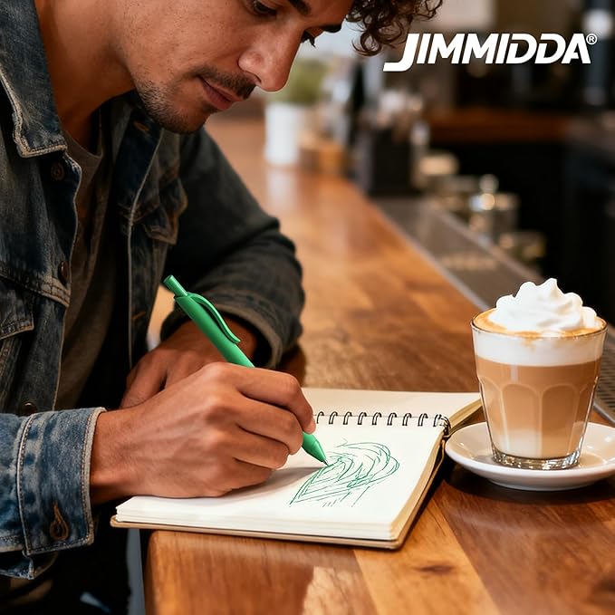 52 Pcs Pens Bulk - 1.0MM Ballpoint Pens Green Ink | Medium Point Smooth Writing, No Bleed Retractable Ball Point Pen for Office School (Dark Green - 52Pcs)