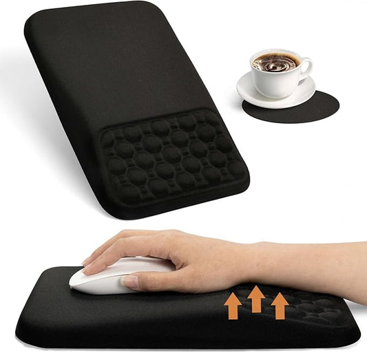 Ospelelf Mouse Pad with Wrist Rest Black Ergonomic Comfortable Pain Relief Mousepad Wrist Support for Laptop Computer