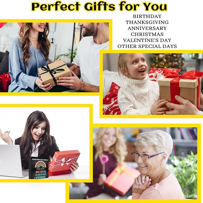 Encouraging Gifts for Women Teen Girls, Sometimes You Forget You're Awesome Wood Box Sign, Inspirational Gifts Birthday Graduation Congratulations Gifts for Daughter, Mom, Coworker Siste (Black, 6X6 Inch)