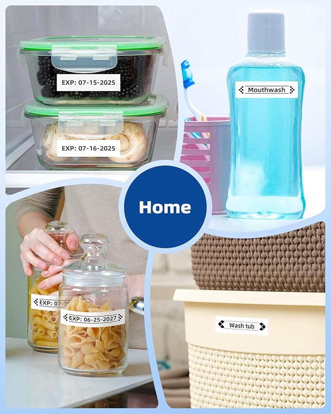 Label KINGDOM TZe-241 18mm Label Maker Tape Compatible with Brother PTouch, TZ Tape 18mm 0.7" Laminated White for Label Maker PT-D410 D400 PT-D600 PT-D610BT, 5 Pack