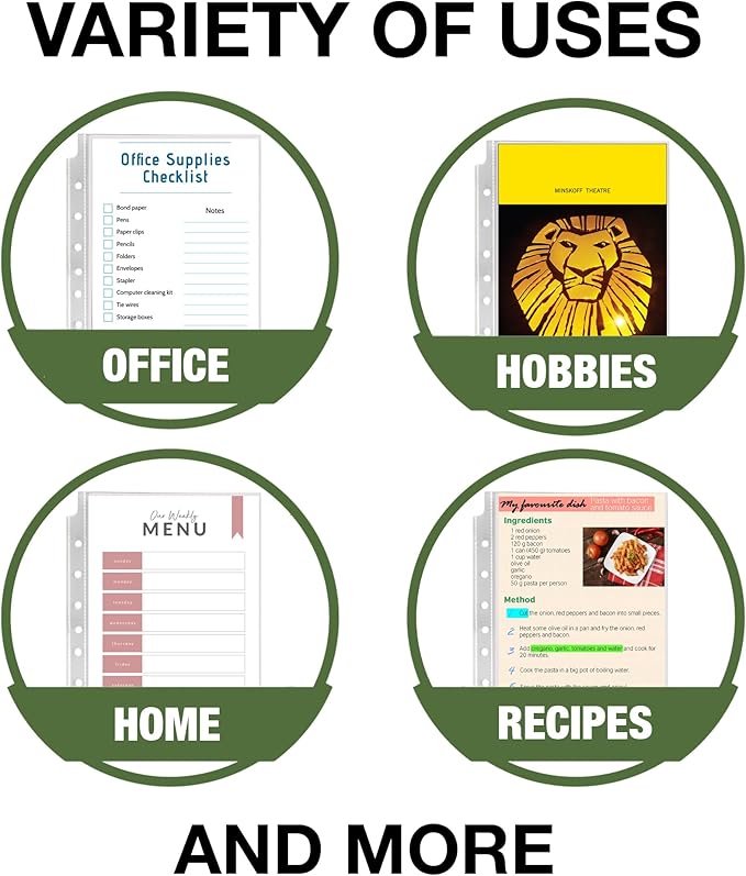 Samsill Mini Sheet Protectors 200 Pack, 5.5 x 8.5 Inch Page Protectors for Mini 3 Ring Binder, Heavy Duty, Clear Protector Sheets, 7 Hole, Top Loading, Acid Free