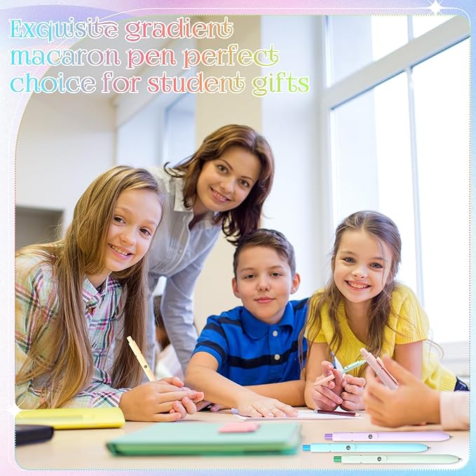 Epakh Gel Pens, 10 Pcs 0.5mm Quick Dry Black Ink Fine Point Smooth Writing Pens High End Series Retractable Aesthetic Ballpoint for Office School Supplies Women Men Gifts(Macaron Color,Classic)