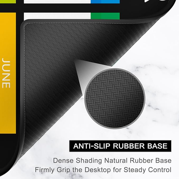 2026 Calendar Mouse Pad, Square New Year 2026 Mousepad 10.2 x 8.3 Inch, Stitched Edge Anti-Slip Waterproof Rubber Computer Mat for Office, Gaming, Laptop, New Year Office Supplies Gift, Black