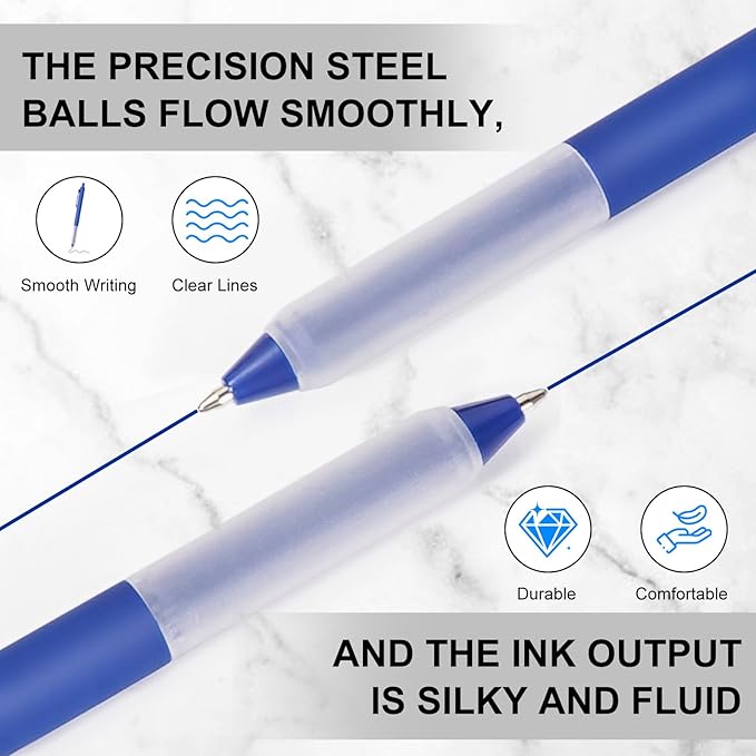 Pens Bulk, 100 Pcs Retractable Ballpoint Pens Medium Point (1.0mm) Rollerball Pens for Smooth Writing Women Men Gifts, (40Black&40Blue&20Red Ink) for Journaling School and Office Supplies Use