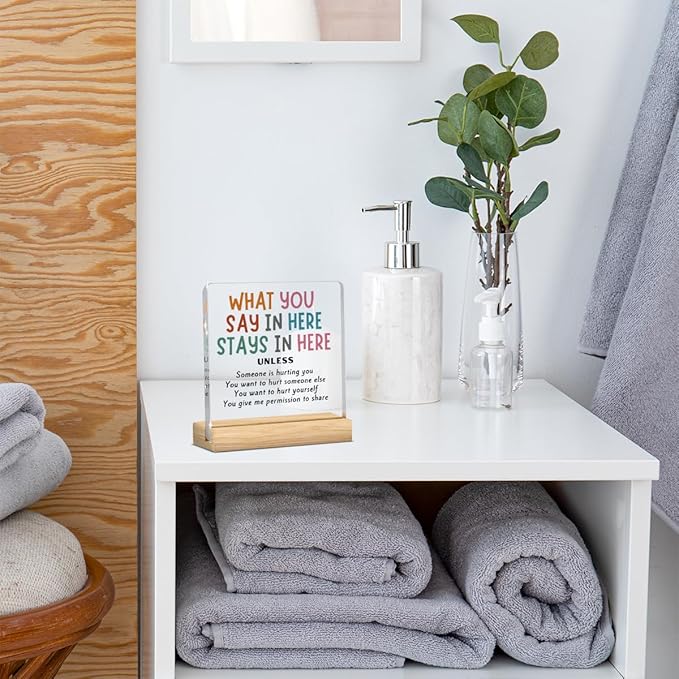 Therapy Office Decor Therapist Office Decor Mental Health Gifts Therapist Gifts School Counselor Gifts Therapist Gifts for Women Psychology Gifts, Cute Humor Counseling Office Acrylic Desk Decor