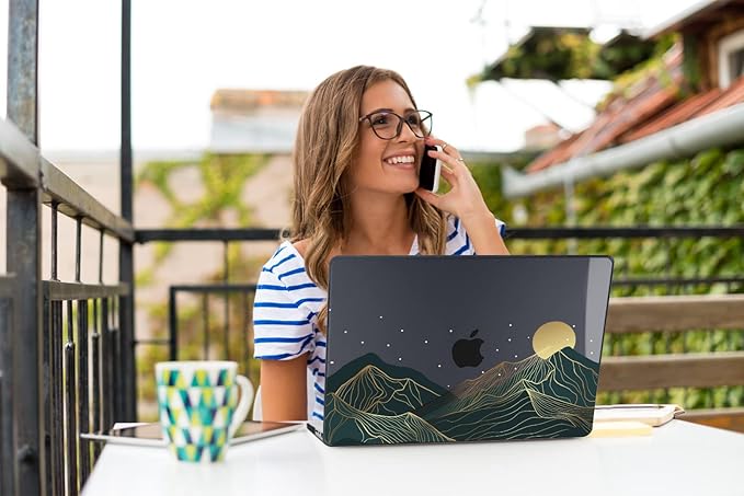 Teryeefi MacBook Pro 13 Inch Case, Hard Shell, Keyboard Cover, Screen Protector, A2338 A2251 A2289 A2159 A1989 A1706, Landscape