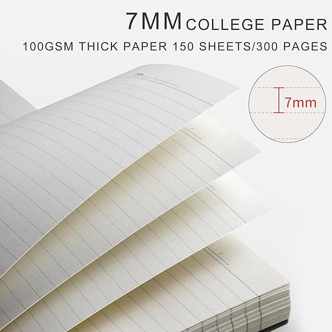 AHGXG Spiral Notebook College Ruled - Spiral Journal A5 Smal Notebooks for Work, 100GSM Thick Paper, Plastic Hardcover, for Office School Writing Notes,5.7" x 8.3", Black