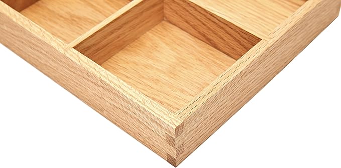 pandapark Wood Organizer Tray,Black Walnut,Desk & Drawer Storage Box (Oak Master-4)