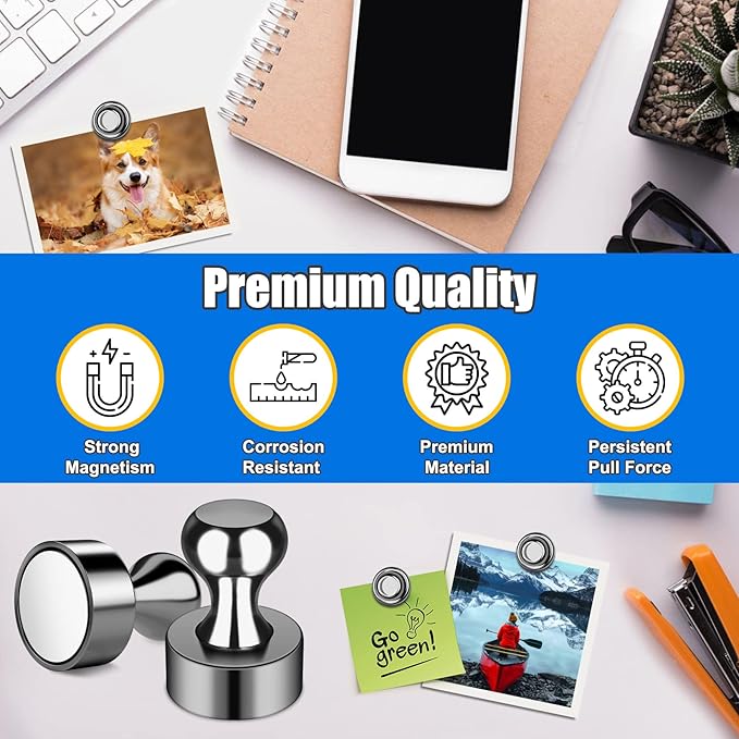 120 PCS Whiteboard Magnets, Small Strong Fridge Magnets, Magnetic White Board for Refrigerator, Black Magnetic Clips Heavy Duty for Kitchen, Office, Gadgets, Classroom, Desk Accessories