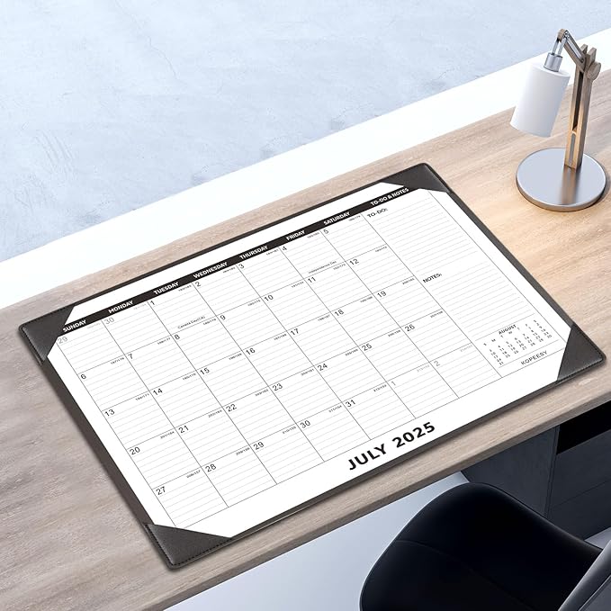 Large Desk Calendar 2025-2026 with Desktop Mat, KOPEESY 22" x 17" Desktop Calendar, 18 Months From July 2025 to December 2026, Office Supplies Desk Blotter Calendar for Home School and Office
