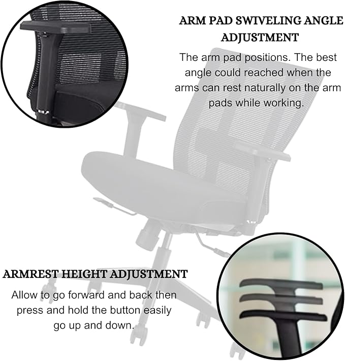 Bitchair Ergonomic Mesh Conference Room Chair - Adjustable Lumbar Support Computer Desk Chair with Height Adjustable Arms - Seat Depth Adjustable Office Chair - (Black) (Pack of 2)