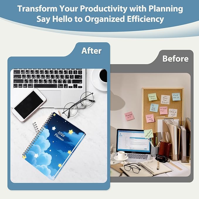 2026 Planner, Weekly and Monthly Calendar Academic Planner, Jan 2026 - Dec 2026, Planning Agenda Book for Desk Accessories and School Supplies - A5 (6.3'' x 8.5'')