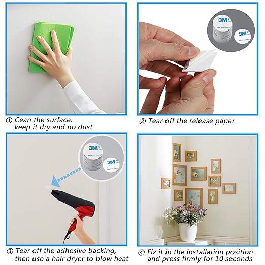 Round 3M Double Sided Adhesive Pads,200 Pack Double Sided Sticky Pads Super-Sticky Adhesive Foam Pads，1.06 x 1.06 Inch Strong Pad Heavy Duty Mounting Adhesive